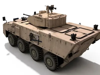 Pandur 2 armored vehicle 3D model