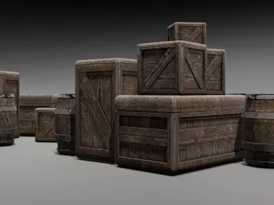 Industrial Crate 3D Model Low-poly 3D model