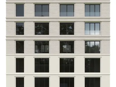 Building 1 modern office Low-poly 3D model