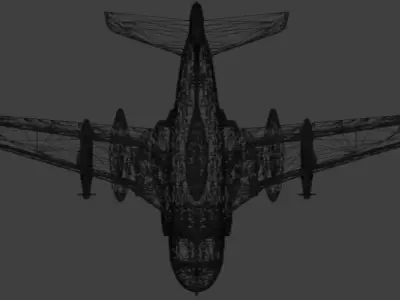 EA-6B Prowler - Military Electronic Warfare Aircraft  Low-poly 3D model