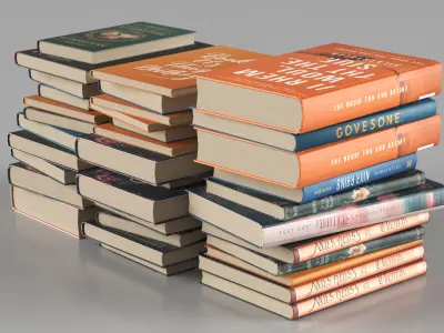 Modern Books Stack 3D model