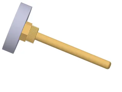 Thermometer d63 mm in a sleeve L100 mm 3D model