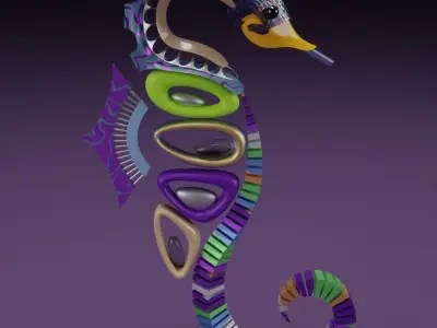 Abstract seahorse 3D model 3D model