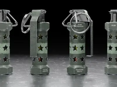 M84 Stun Grenade Flashbang Game Ready Low-poly 3D model