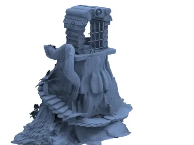 He man Detailed Jungle Cave Sculpture 3D model