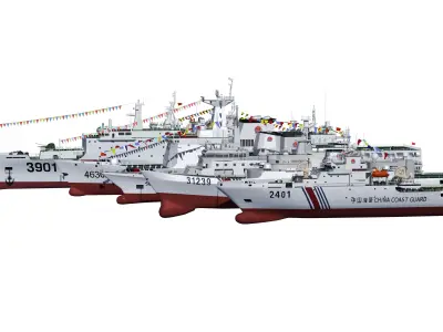 China Coast Guard Ship Package Download Law Enforcement Ship 3D model
