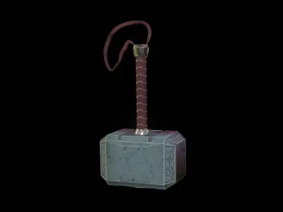 Mjolnir Thor Hammer 3D Model Low-poly 3D model