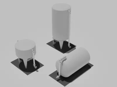Seamless Tiled Vessels Low-poly 3D model