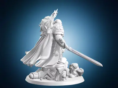 Lion El Jonson Dark Angels Primarch Statue 3D print model