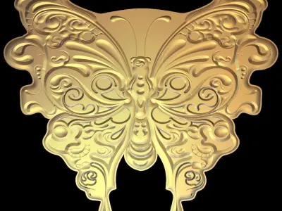 Butterfly Suitable for embossing Hot Foil Technique 3D model