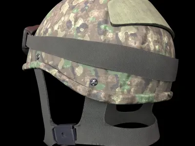 MILITARY Game Ready  Tactical Helmet with Visor Glasses Low-poly Low-poly 3D model