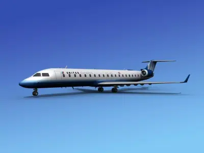 Bombardier CRJ700 United Express 2 3D model