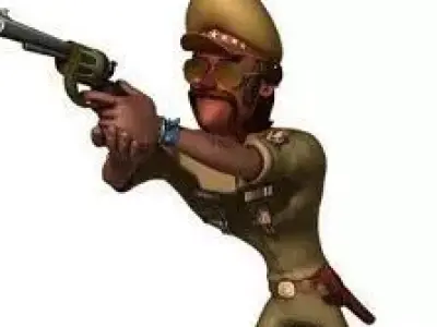  Stylized 3D Police Character Model Rigged and Animated Low-poly 3D model