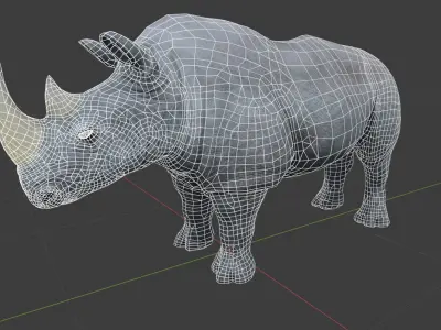 Rhino Hybrid Game Low-poly 3D model