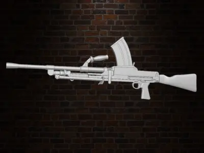 Bren Light Machine Gun 3D printables for action figures 3D print model