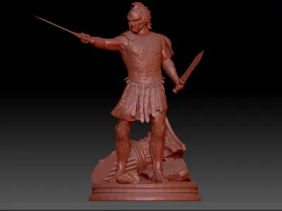 Roman Gladiator Warrior Maximus Sculpture split with joints 3D print model