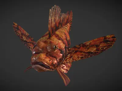 Onio Low Poly fish with scales Low-poly 3D model