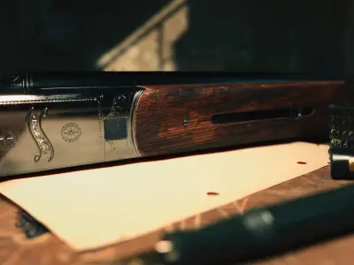 Double Barrel Sawed Off Low-poly 3D model