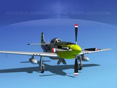 F-51D Mustang PA ANG 3D model