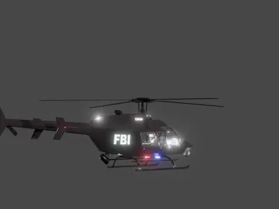 helicopter FBI Low-poly 3D model