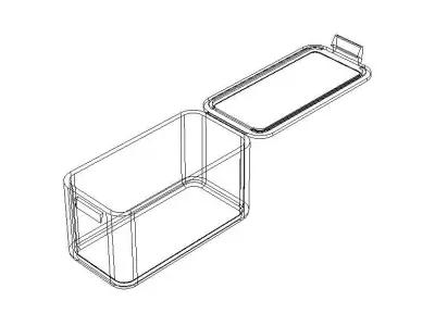 Snap Fit Plastic Box Low-poly 3D model