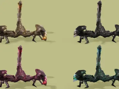 SCORPION RIGGED ANIMATED 4 Low-poly 3D model