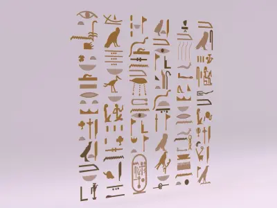 Egyptian Symbols - 008 Low-poly 3D model
