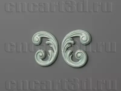 Onlay pair of swirls Free 3D print model