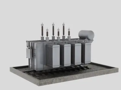 High voltage transformer 3D model