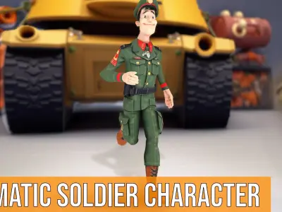Charismatic Soldier Character model pack Low-poly 3D model