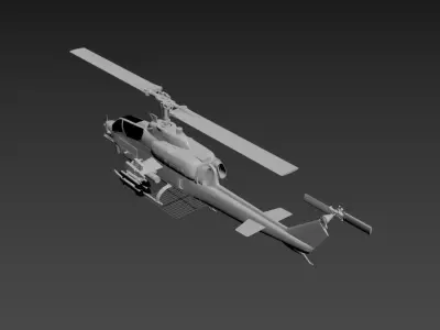 ah1w Helicopter 3D print model