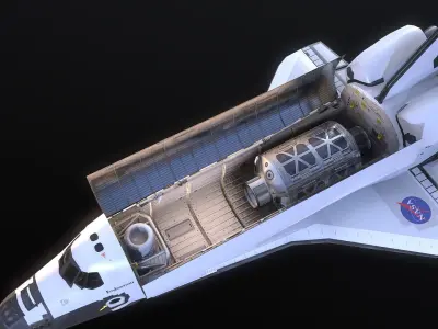 Shuttle Endeavour Low-poly 3D model