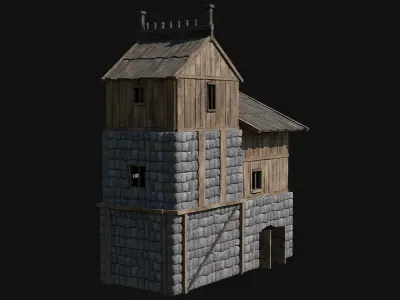 VIKING NORSE FORTRESS FORT WATCHTOWER TOWER MEDIEVAL COLLECTION Low-poly 3D model