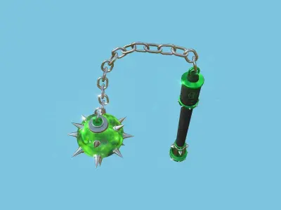 Medieval Flail 09 Nature - Character Fantasy Weaponry Low-poly 3D model