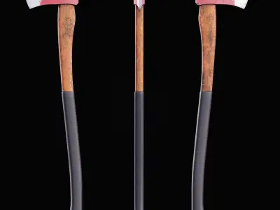 Game Ready Fire Axe PBR Rigged Free low-poly 3D model