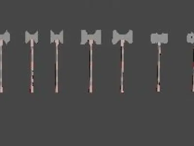 Battle Weapons Collection Low-poly 3D model