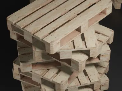 Europallet Remastered Low-poly 3D model