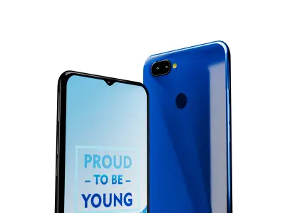 Realme 2 pro Smartphone - 3 Themes Low-poly 3D model