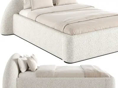 Quin Fabric Panel Bed Free 3D model