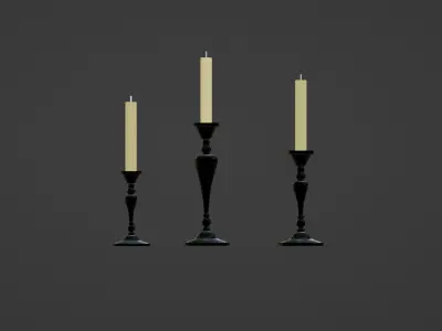 Candle stick 3DModel part of the Halloween package Free 3D model
