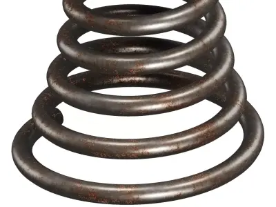 Rusty Steel Concave Spring 3D model