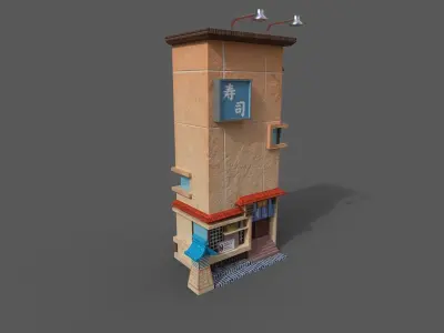SUSHI SHOP Low-poly 3D model