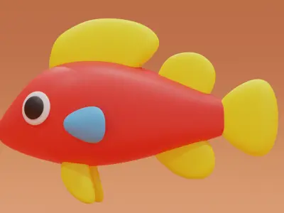 Cartoon Cute Fish 3D model