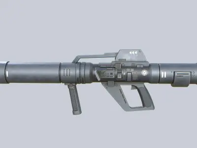 Scifi bazooka Low-poly 3D model