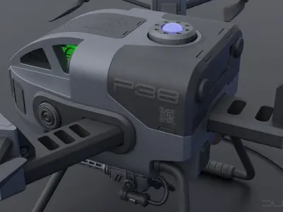 Military Combat Hexacopter Drone 3D model