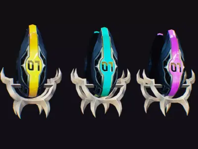 Claw Hand Futuristic Claws Glove Weapon Blade Low-poly 3D model