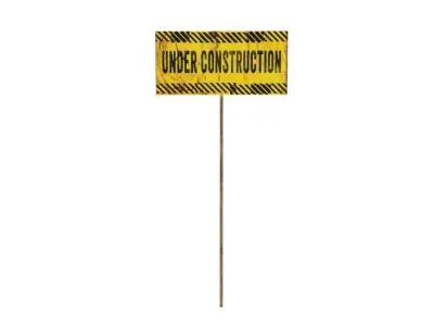 under construction sign Free low-poly 3D model