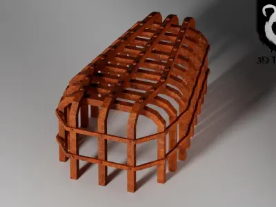 Metal tomb Low-poly 3D model