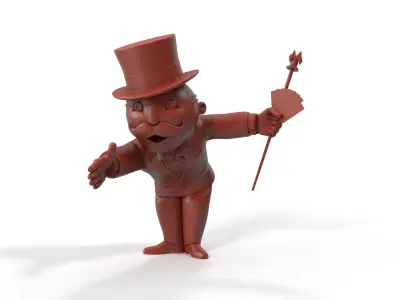 Mr Monopoly Handshake Pose for 3D Print 3D print model