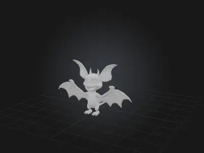 Cartoon Vampire Bat Low-poly 3D model